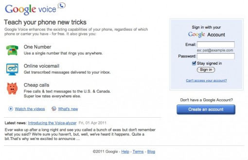 Création Google Voice