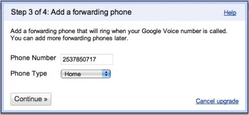 Ajout téléphone Google Voice